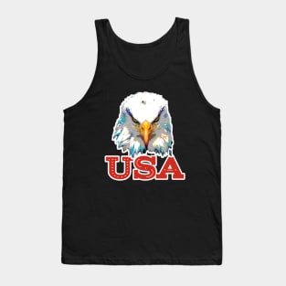 Red USA Eagle Head Tank Top